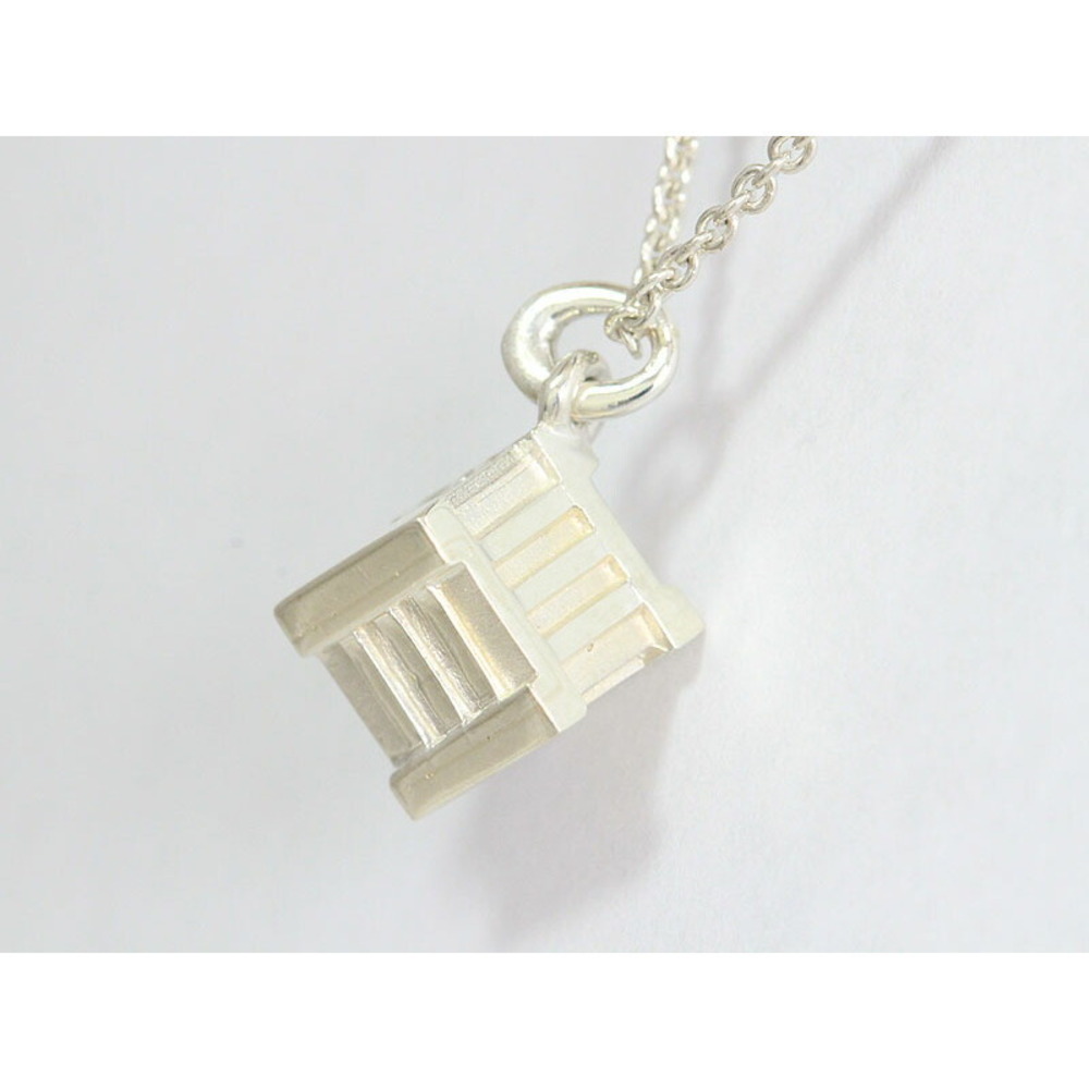 Tiffany Co Atlas Cube Necklace Silver